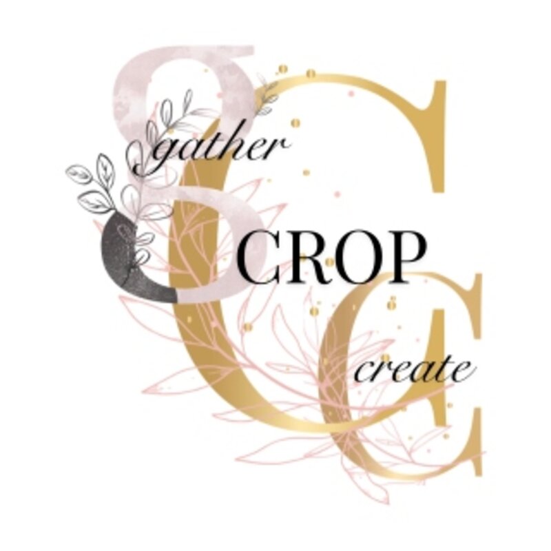 Gather Crop Create monogram logo — scrapbooking studio Omaha Nebraska