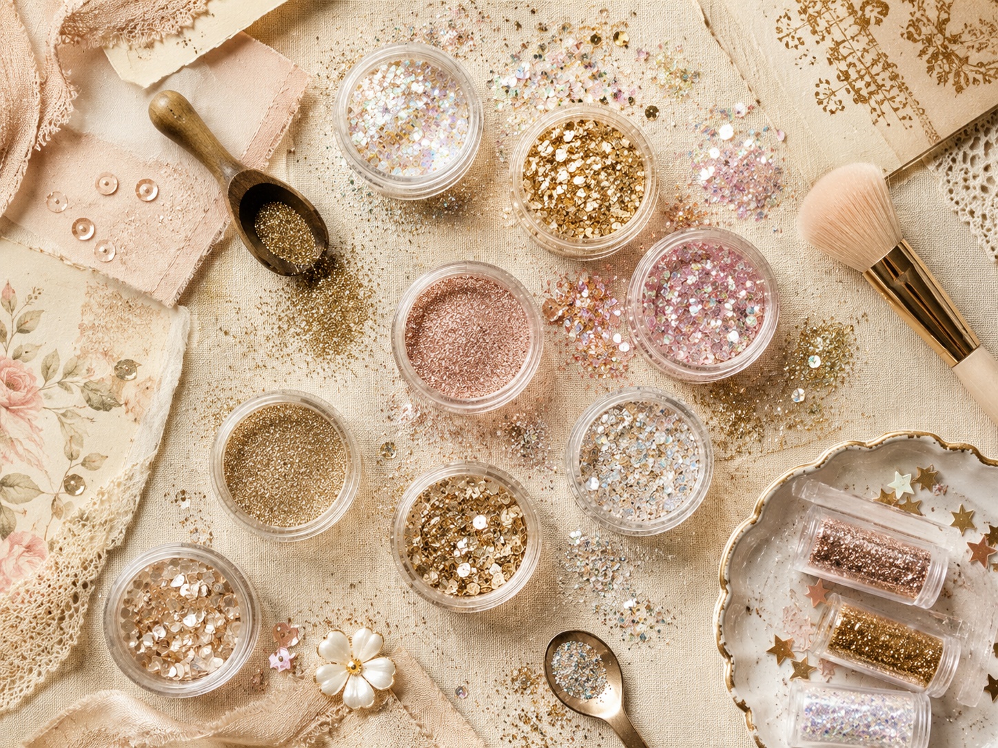 Glitter and sparkle products for paper crafting at Gather Crop Create Omaha