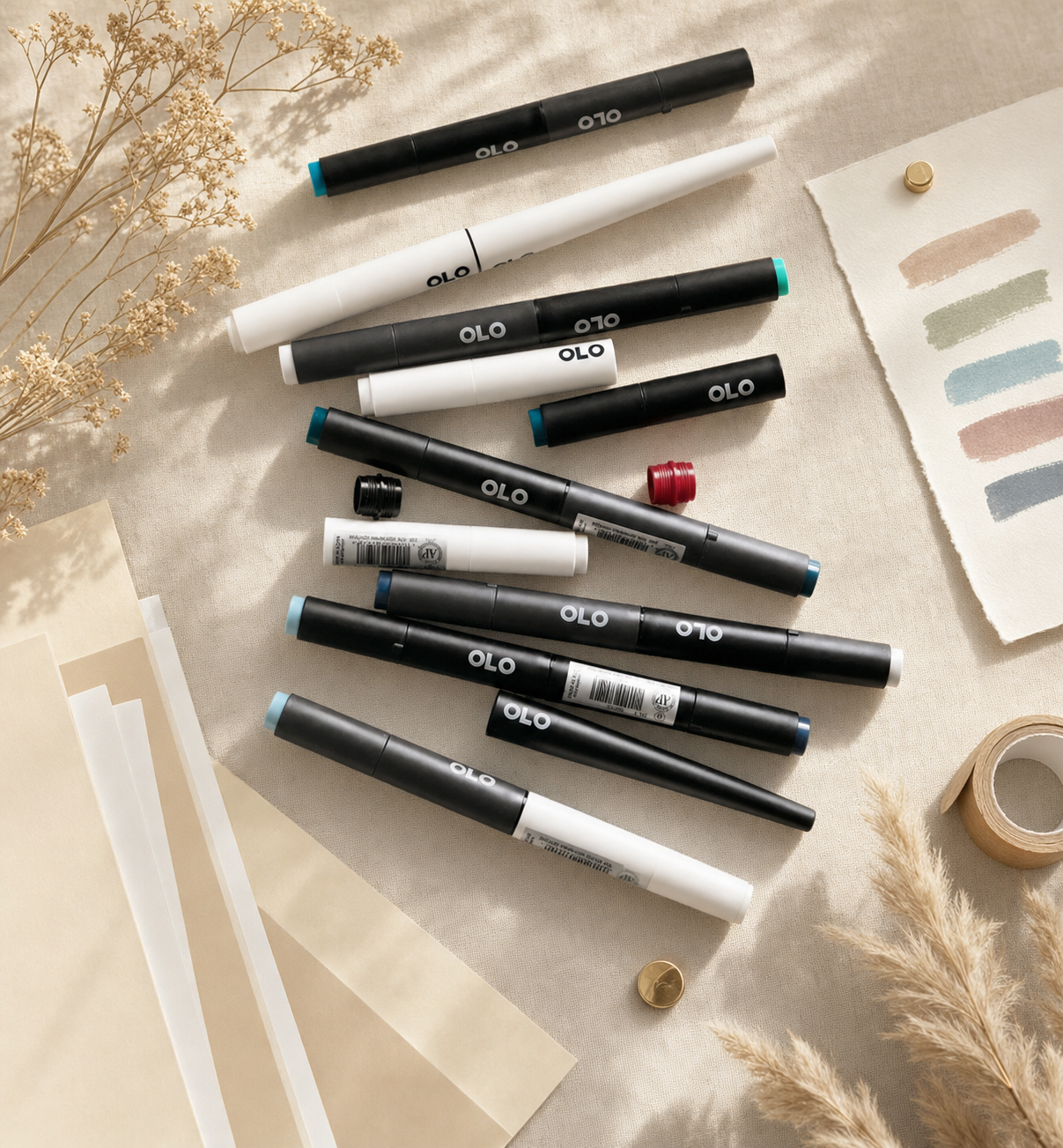 OLO dual-tip alcohol markers at Gather Crop Create Omaha — premium markers for paper crafting and mixed media
